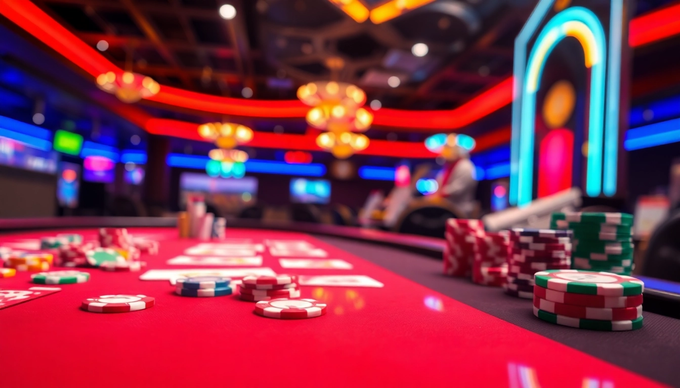 Neue casino bonus ohne einzahlung highlighted in an engaging gaming scene with colorful chips and cards.