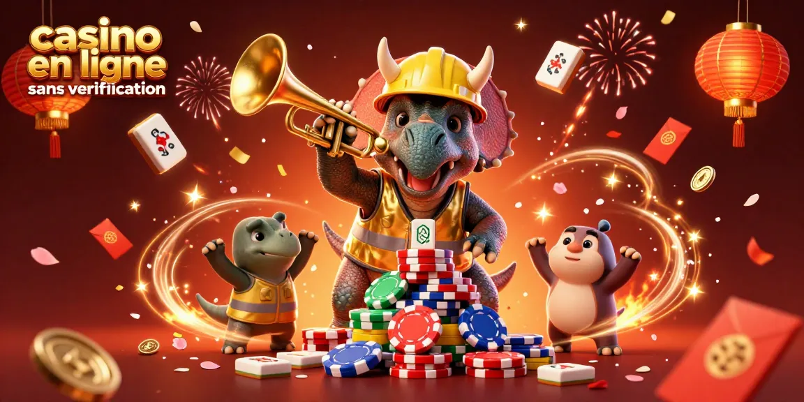Pariez sur casino en ligne sans vérification avec une illustration dynamique de jeux de casino animés.