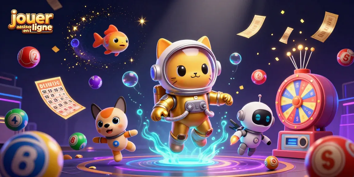 Jouez au casino en ligne avec une illustration animée captivante de jeux et personnages colorés.