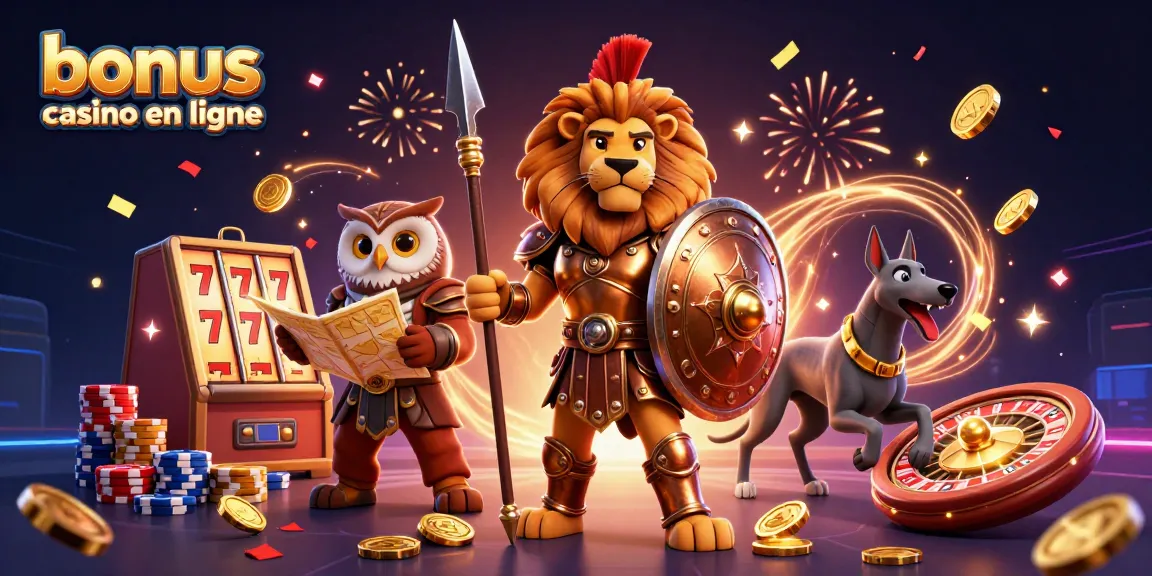 Bonus casino en ligne : lion guerrier et sage hibou créent une atmosphère de jeu captivante.