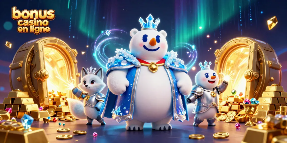 Profitez de bonus casino en ligne avec une illustration riche de personnages et éléments magiques.