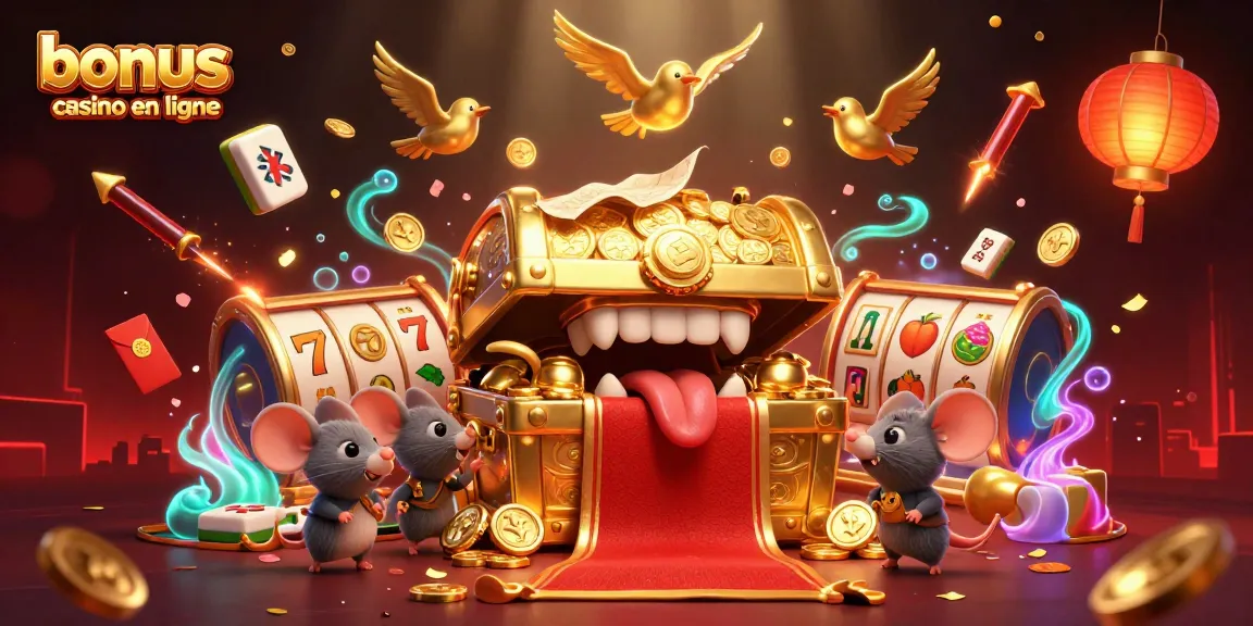 Explorez les offres de bonus casino en ligne captivantes avec cette illustration dynamique et colorée.