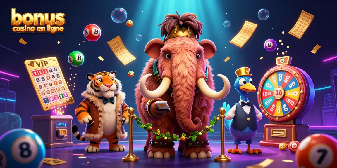 Bonus casino en ligne avec des personnages cartoon interactifs et des éléments de jeu dynamiques.