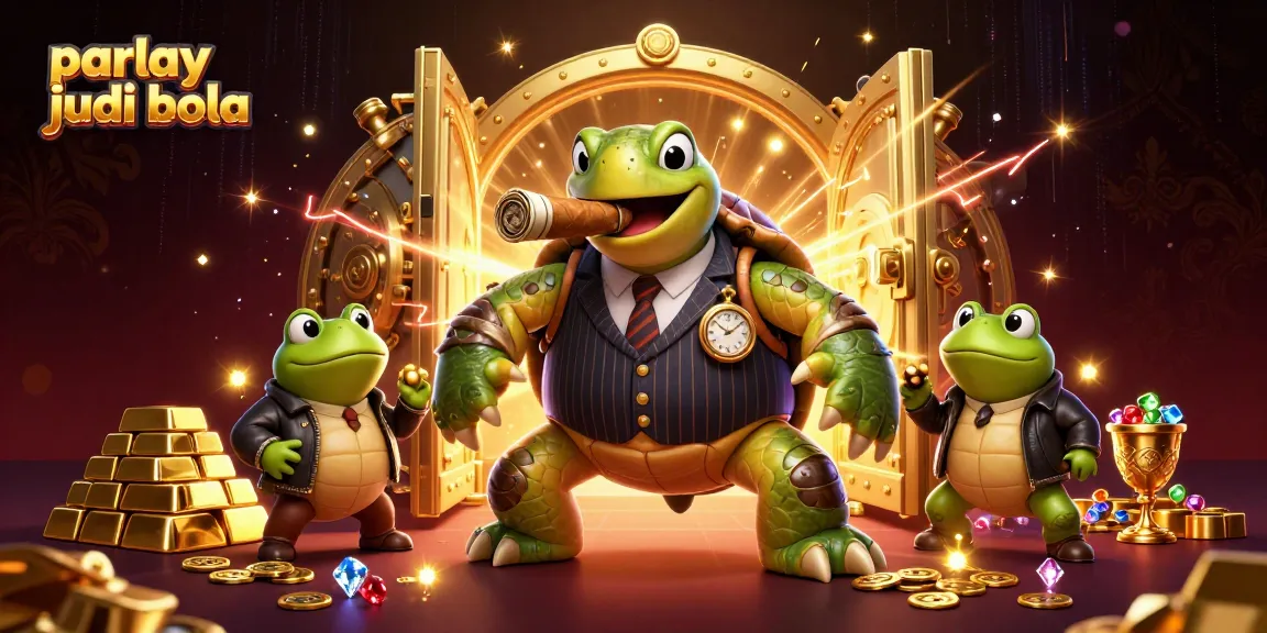 Engage with parlay judi bola strategies in a vibrant casino scene with dynamic characters and golden treasures.