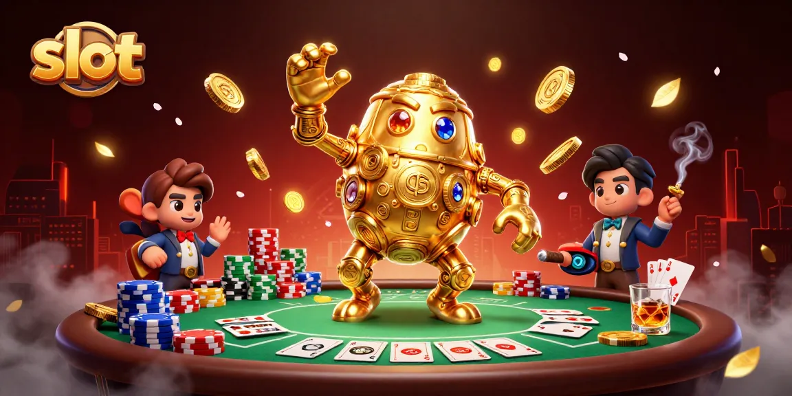 Slot gacor di ZEUS222 dengan golem emas dan simbol mesin slot berkilau.