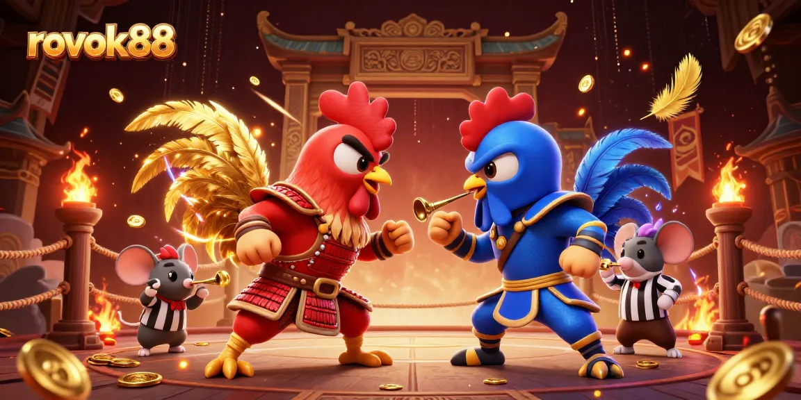 Experience the excitement of rokok88 in this thrilling cockfighting scene with dynamic battles and dramatic effects.
