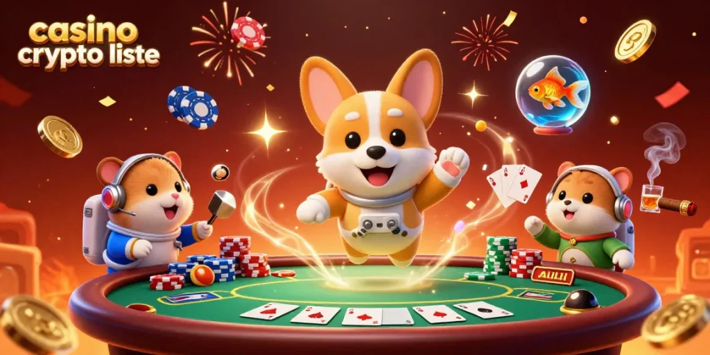 Illustration dynamique dans un casino spatial avec des éléments de "liste de casinos crypto".