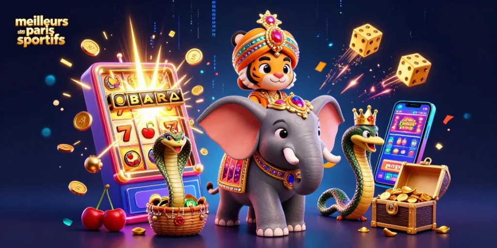 Placez des paris sur les meilleurs sites de paris sportifs à travers une scène captivante de casino animée.