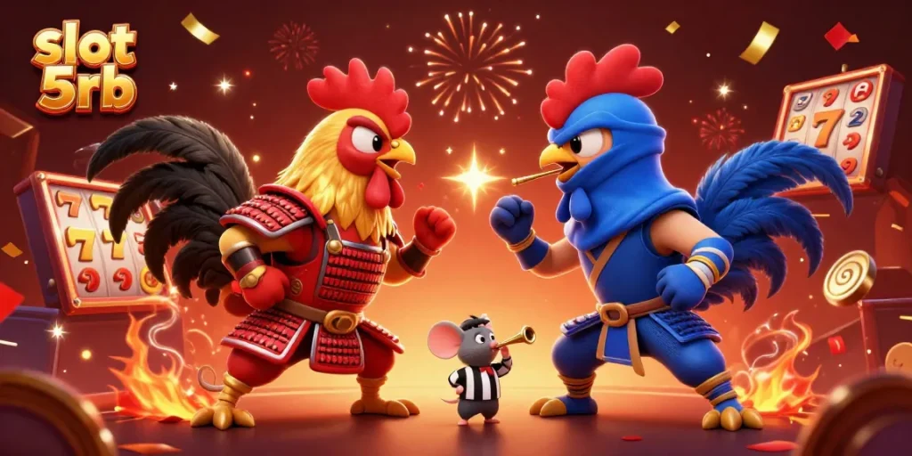 Spin the reels of slot 5rb and enjoy a colorful jackpot celebration with animated characters.