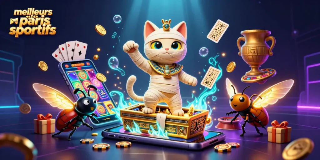 Découvrez les meilleurs sites de paris sportifs à travers une illustration dynamique d'un casino pyramidal.